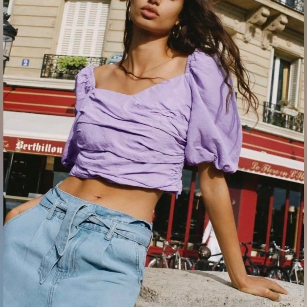 Zara lilac draped top size  s
